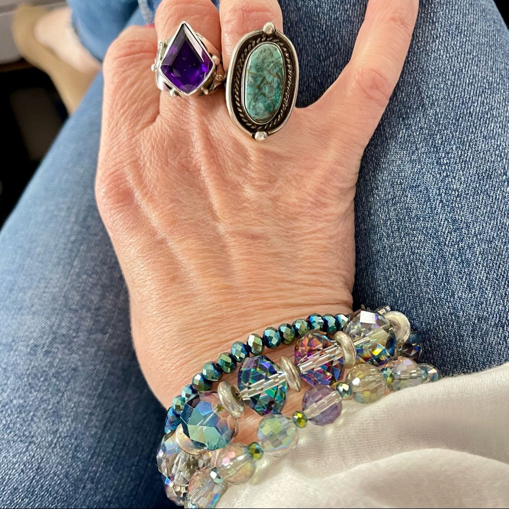 NAVAJO UNIQUE AMETHYST STERLING SILVER RING